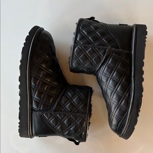 Quilted UGG Women's Ankle Boot with genuine shearling lining.